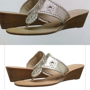 New Jack Rogers Mid Wedge Platinum Size 9M